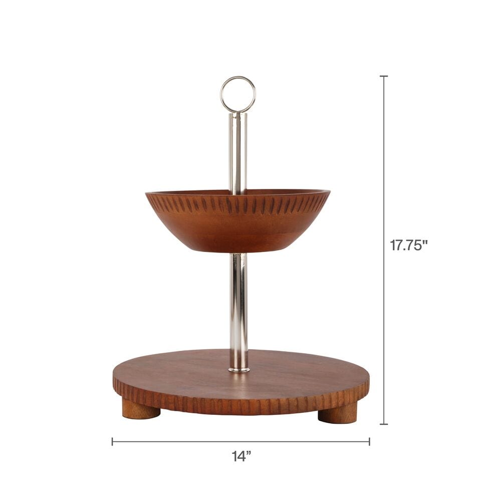 Hamden 2 Tier Serving Basket and Platter