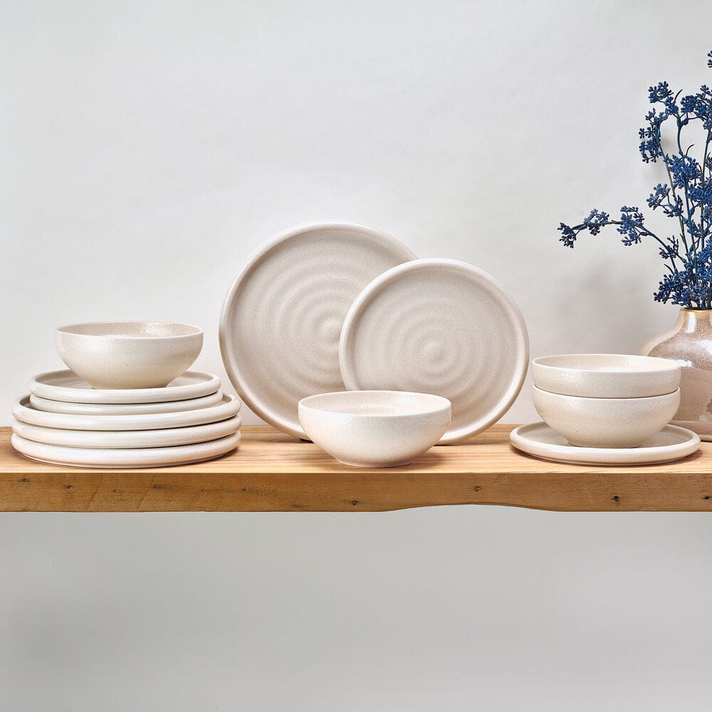 Declan Cream 12 Piece Dinnerware Set, Service for 4