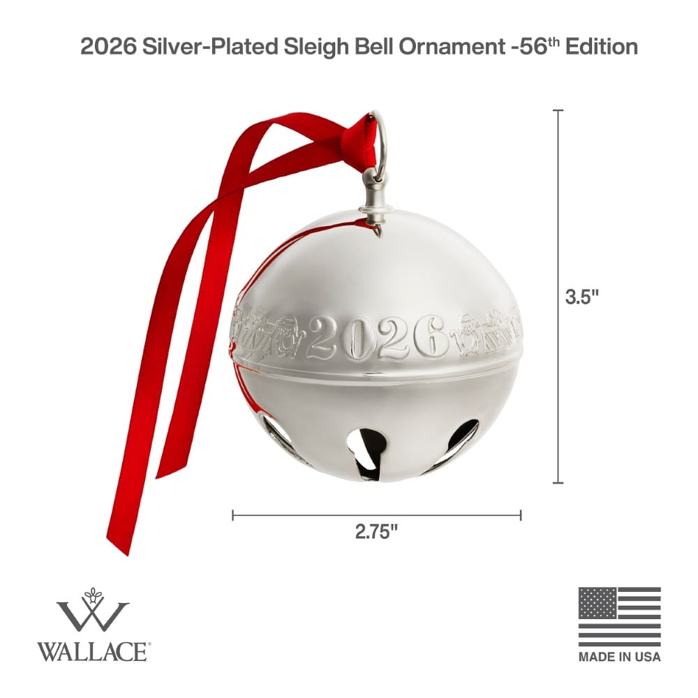 Wallace 2026 Silver Plated Sleigh Bell Ornament 56th Edition