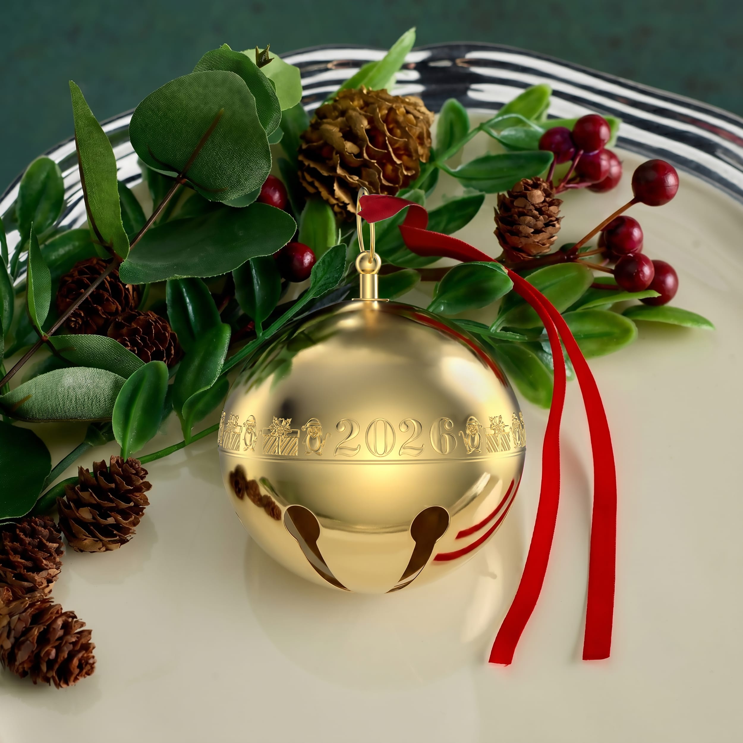 Wallace 2026 Gold Plated Sleigh Bell Ornament 37th Edition