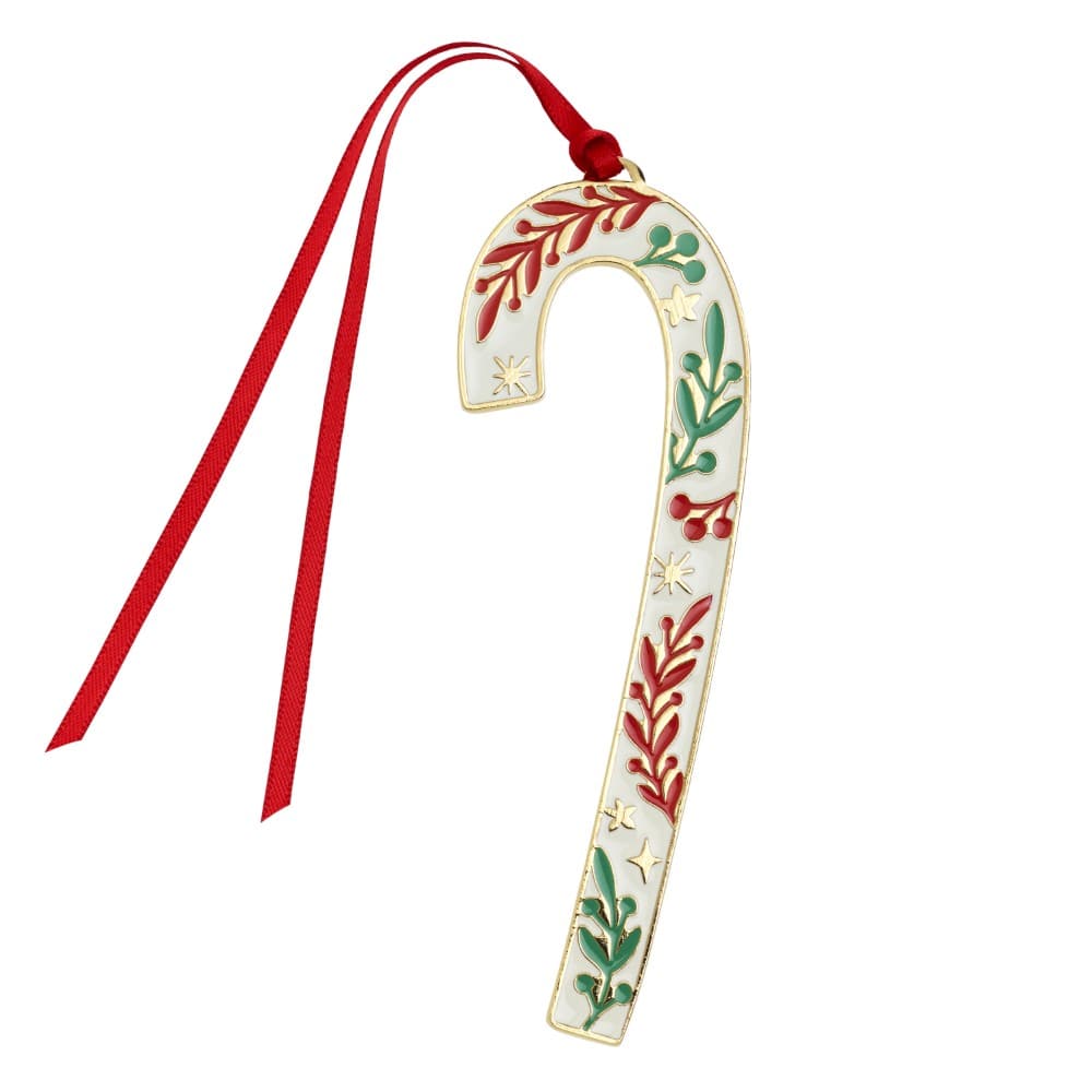 Wallace 2026 Gold Plated Enameled Candy Cane Ornament 46th Edition