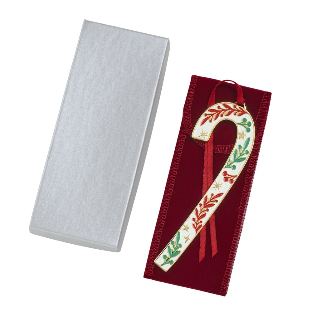 Wallace 2026 Gold Plated Enameled Candy Cane Ornament 46th Edition