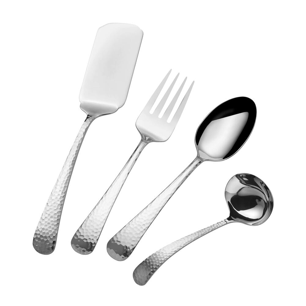Hammered Opulent 112 Piece Flatware Set, Service for 12