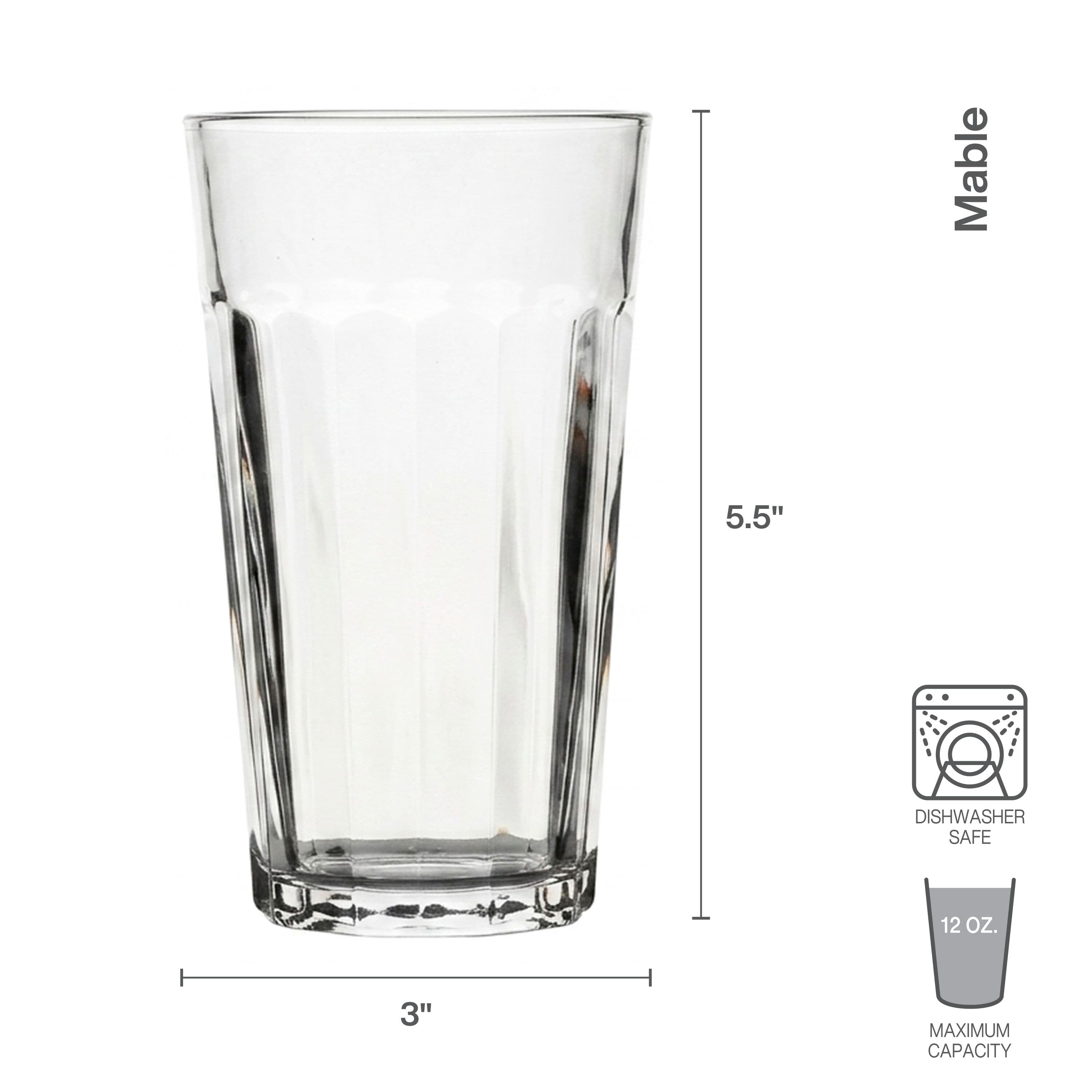 Mable Set of 6 Highball Tumbler Glasses 12oz.