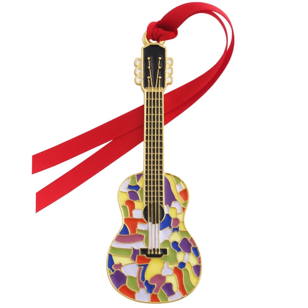 Dolly Parton 2026 Gold Plated Enameled Guitar Ornament
