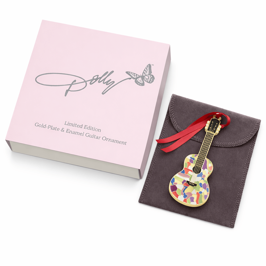 Dolly Parton 2026 Gold Plated Enameled Guitar Ornament