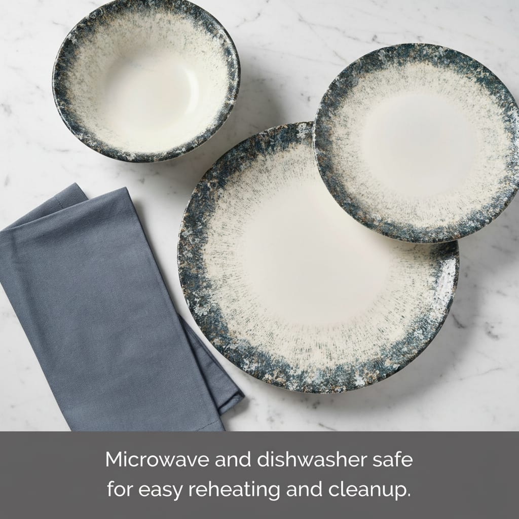 Arctica Blue 12 Piece Dinnerware Set, Service for 4