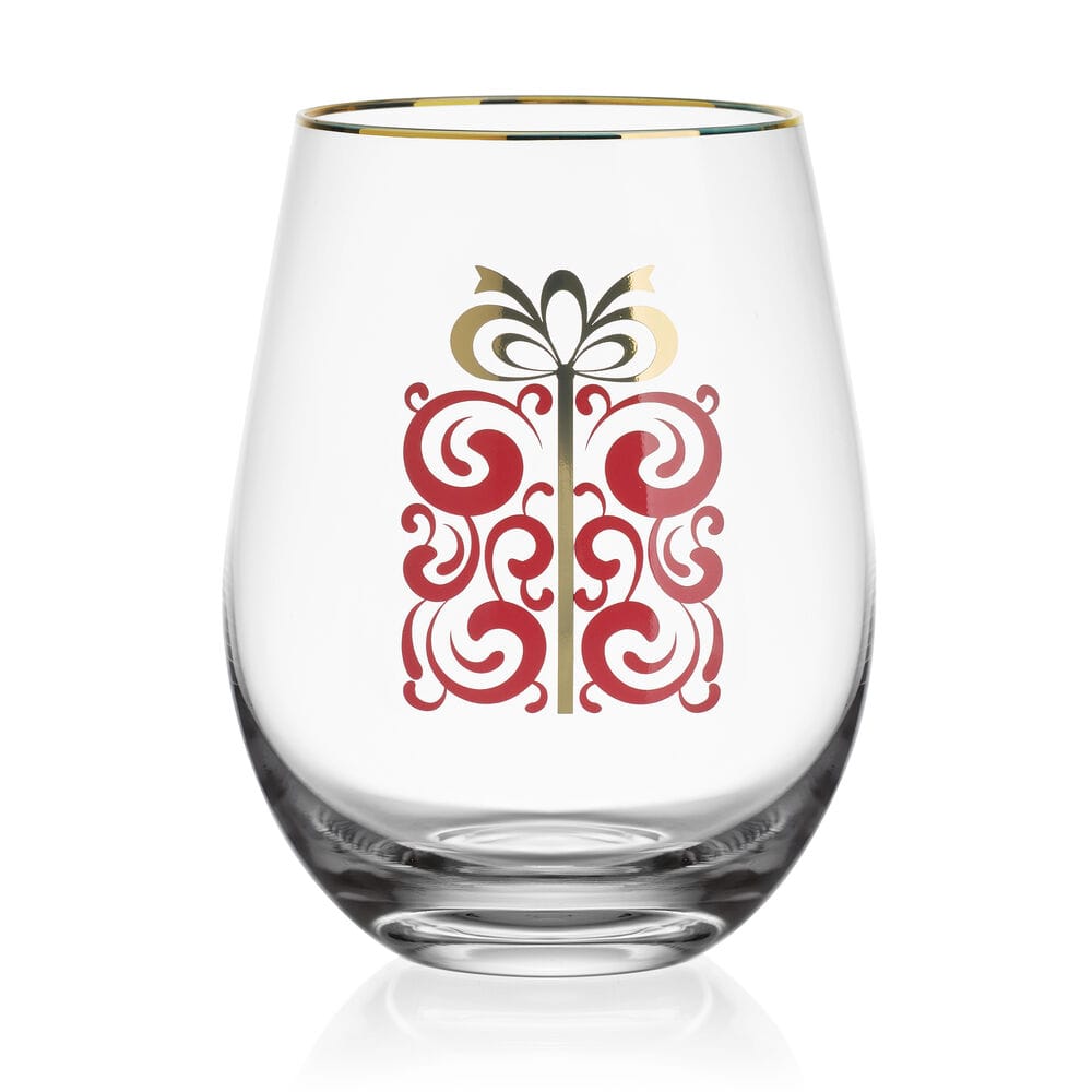 Stemless Gifts Holiday Stemless Wine Set of 4