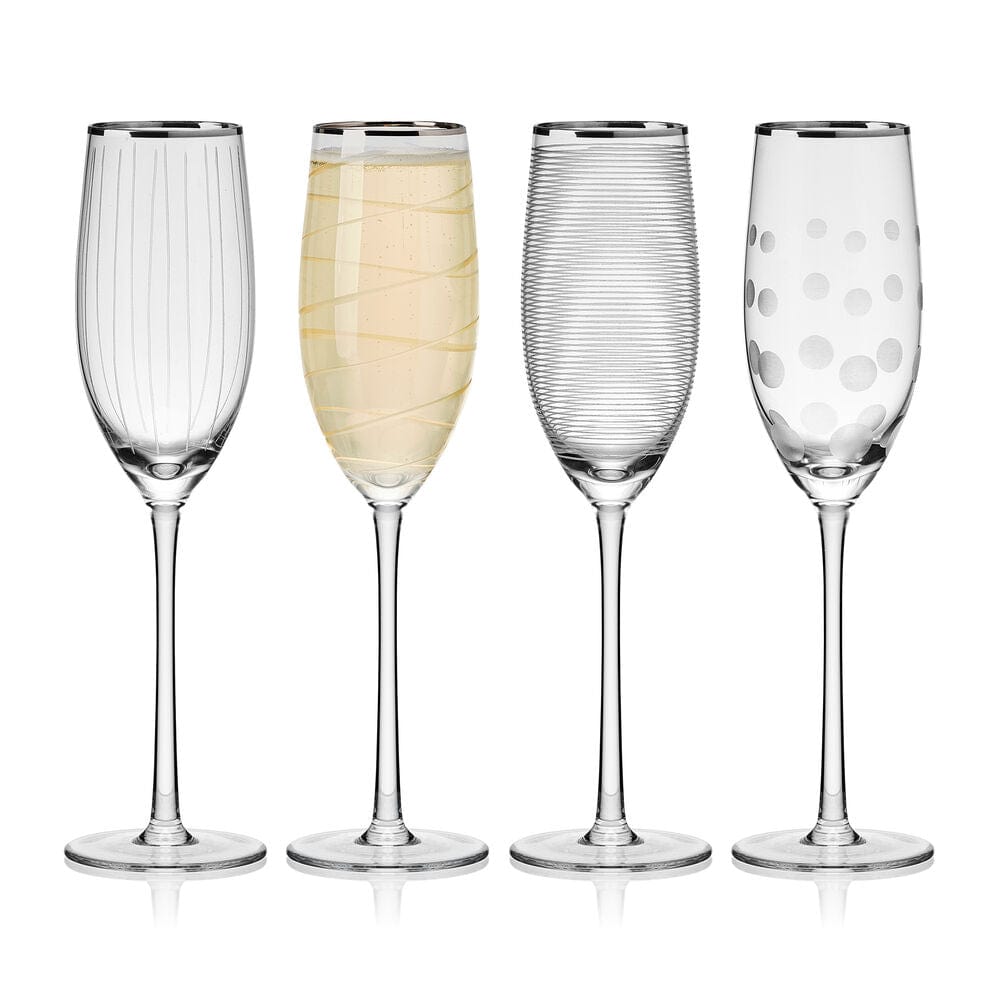 Cheers® Set of 4  Platinum Banded Flutes