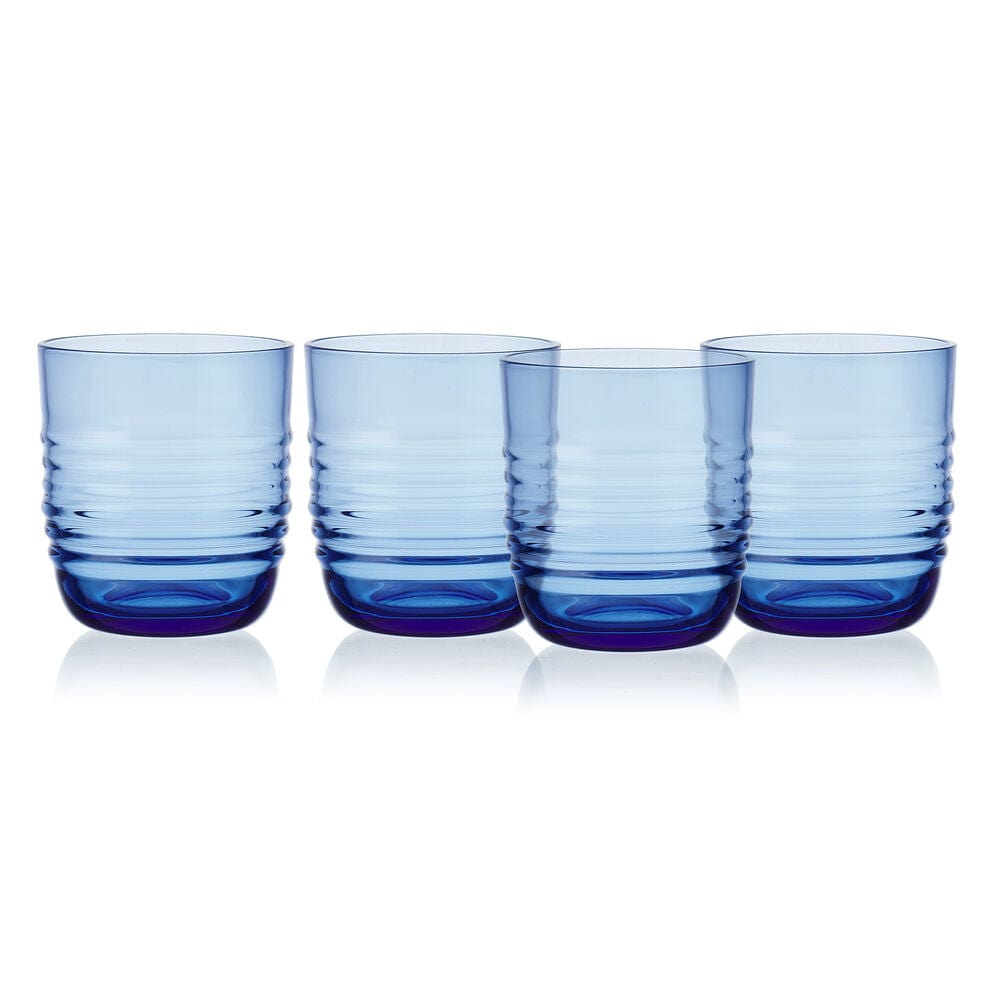 Ciara Cobalt Set of 4 Double Old Fashioned Whiskey Glasses