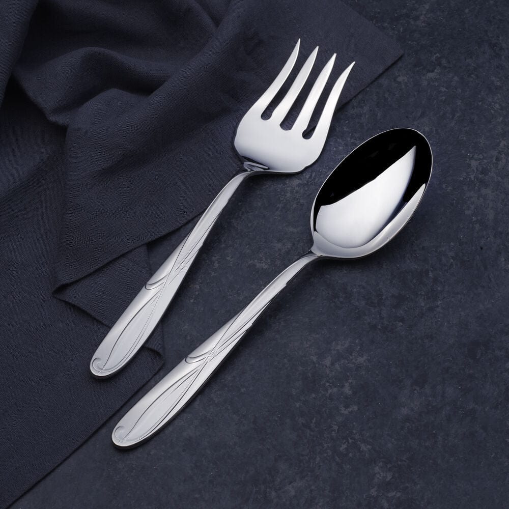 Cocoa Blossom Set of 2 Serving Fork and Spoon