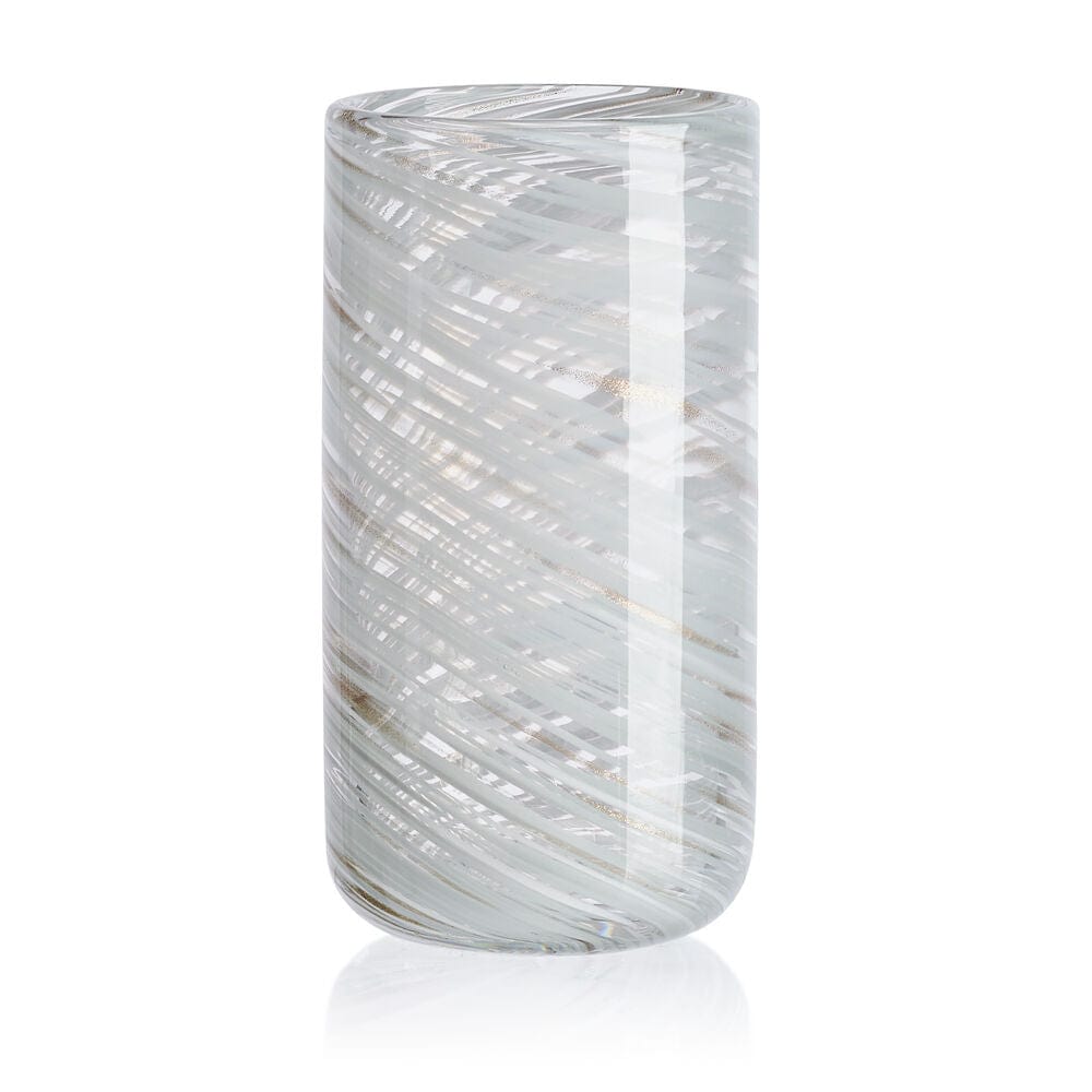 Color Swirl Gray Set of 4 Highball Glasses