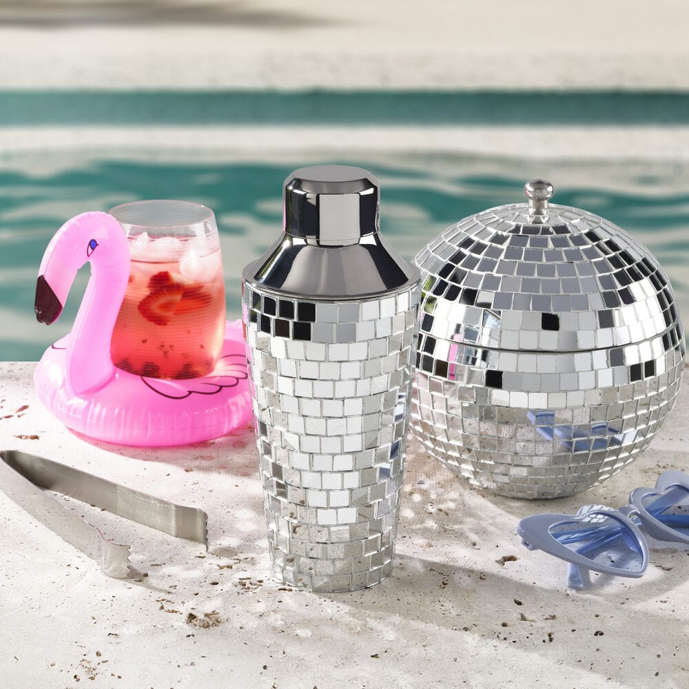 Disco Ball 3 Piece Cocktail Shaker and Ice Bucket Bar Set