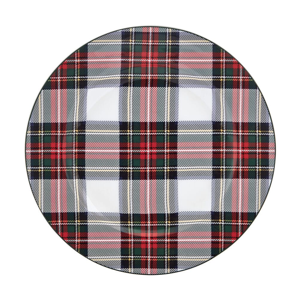 Tartan White Set of 4 Salad Plates