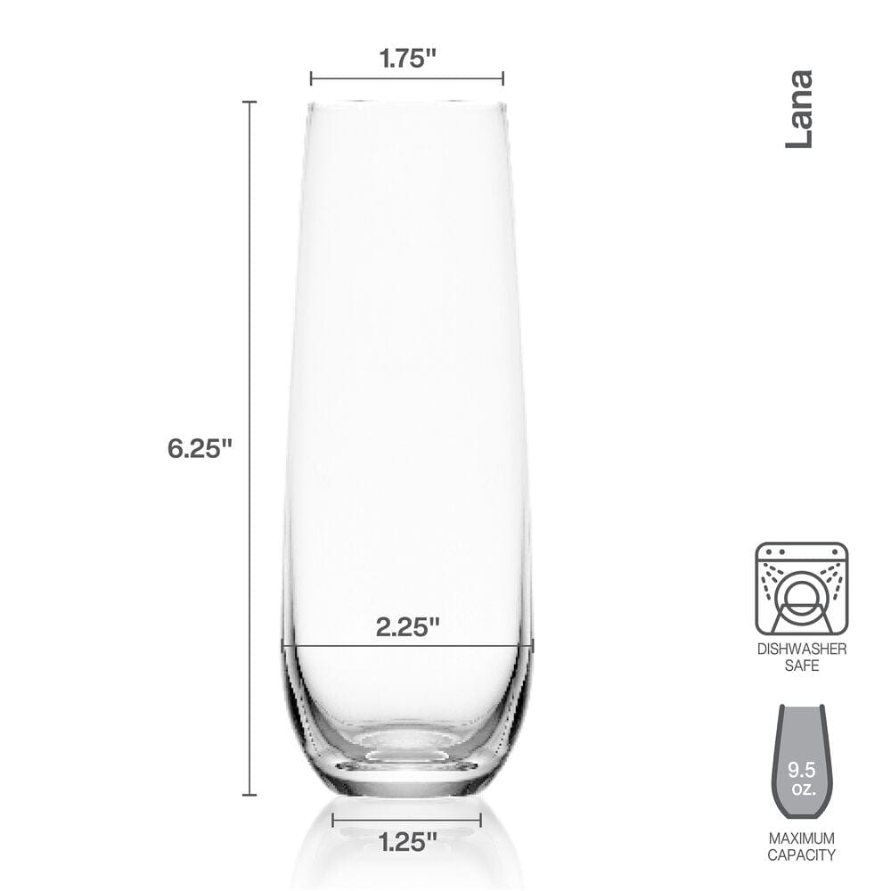 Lana Set of 4 Stemless Flute Glasses
