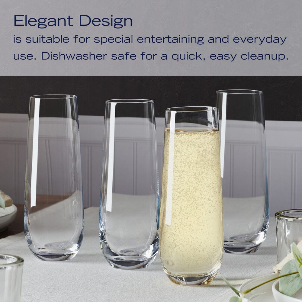 Lana Set of 4 Stemless Flute Glasses