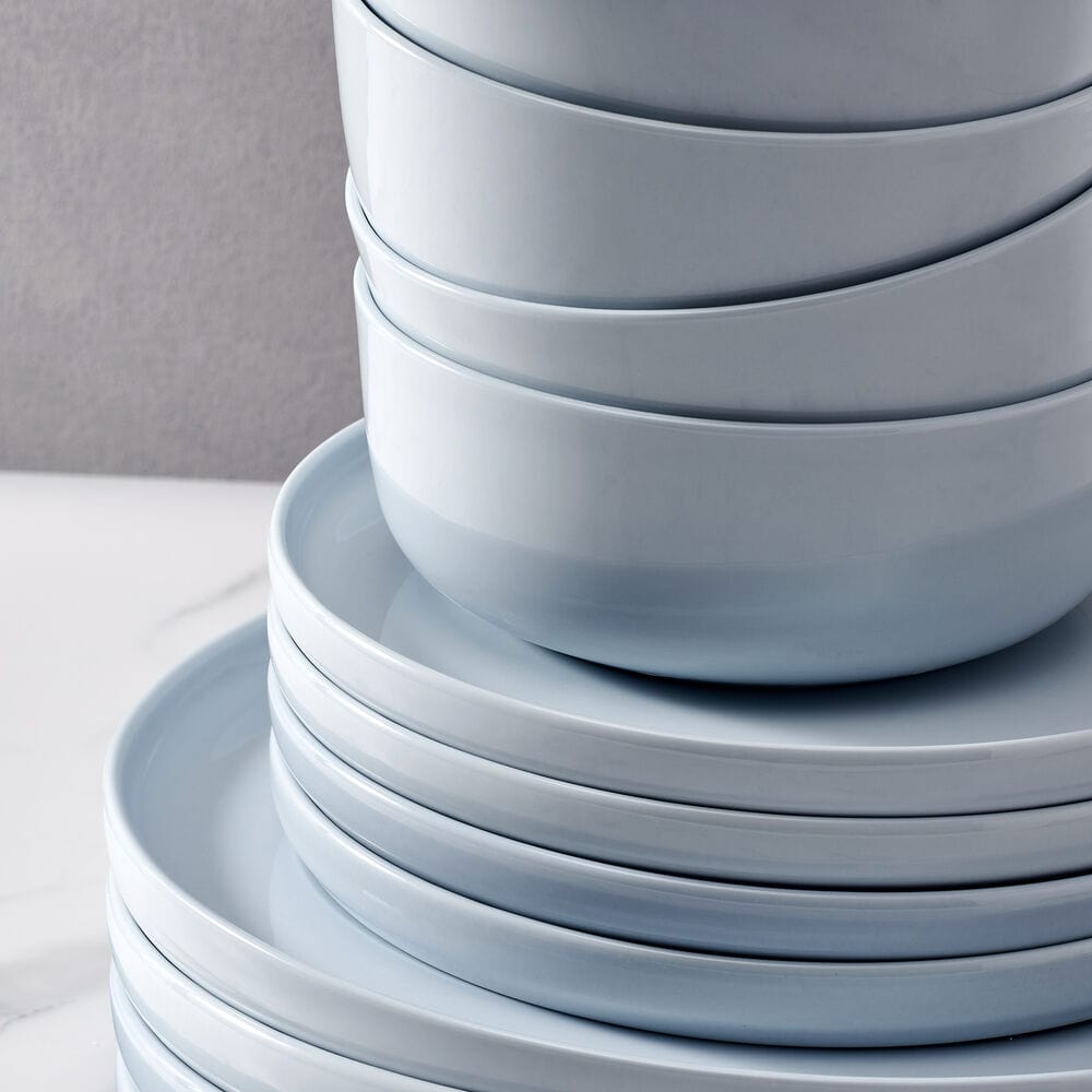 Madison 12 Piece Misty Blue Dinnerware Set, Service for 4