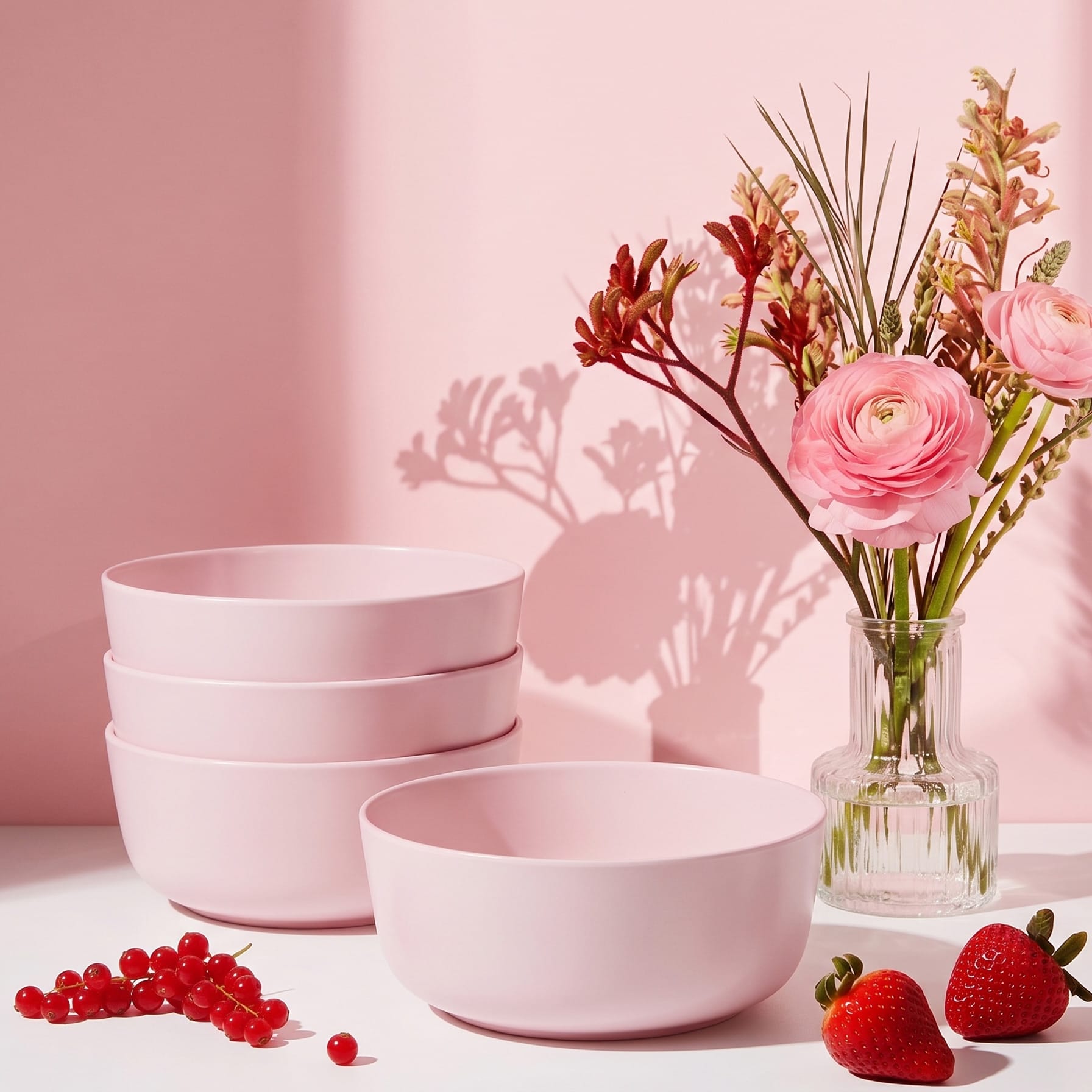 Madison Pink Set of 4 Soup Cereal Bowls
