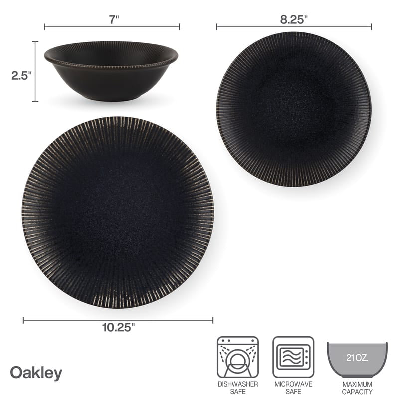 Oakley 12 Piece Dinnerware Set, Service for 4