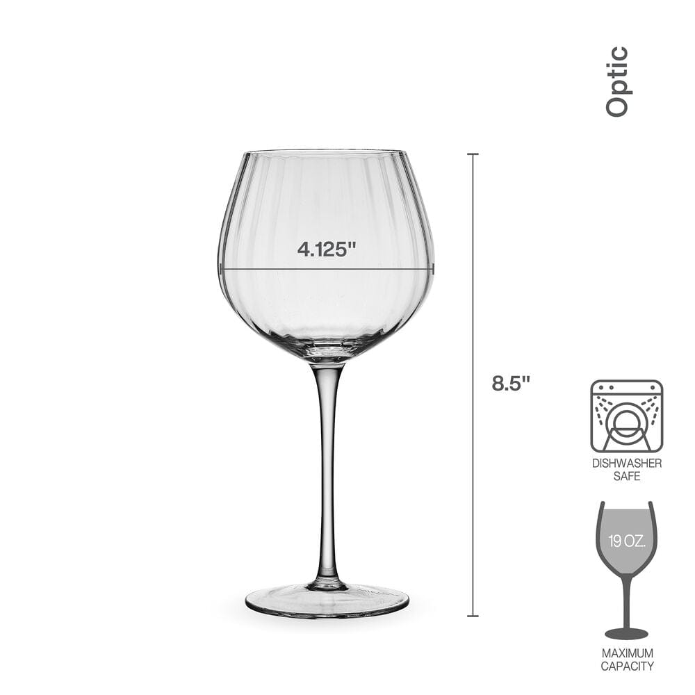 Optic Set of 4 Red Wine Glasses