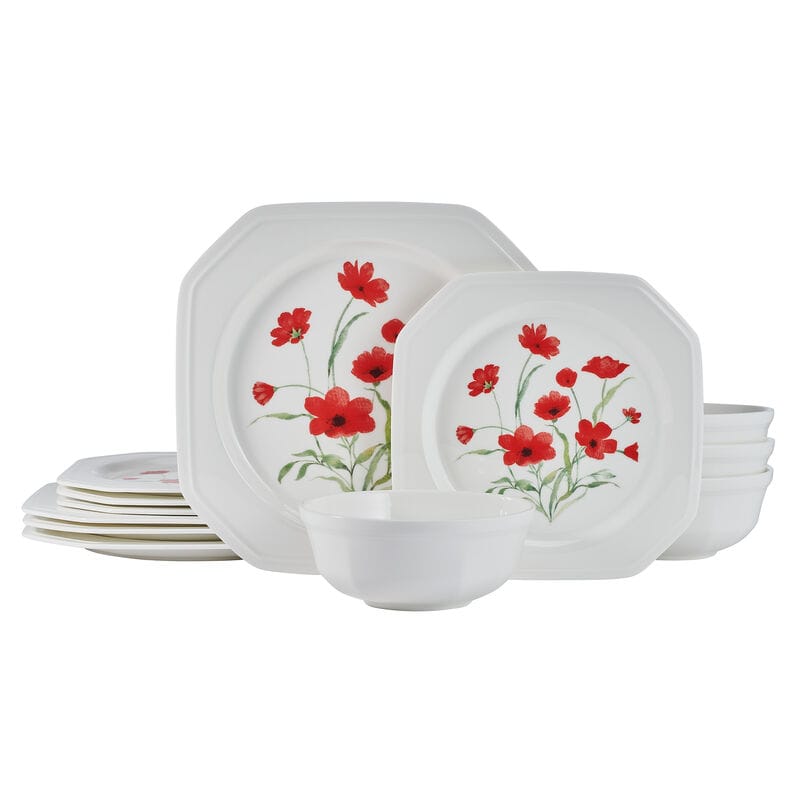Roselle 12 Piece Dinnerware Set, Service for 4