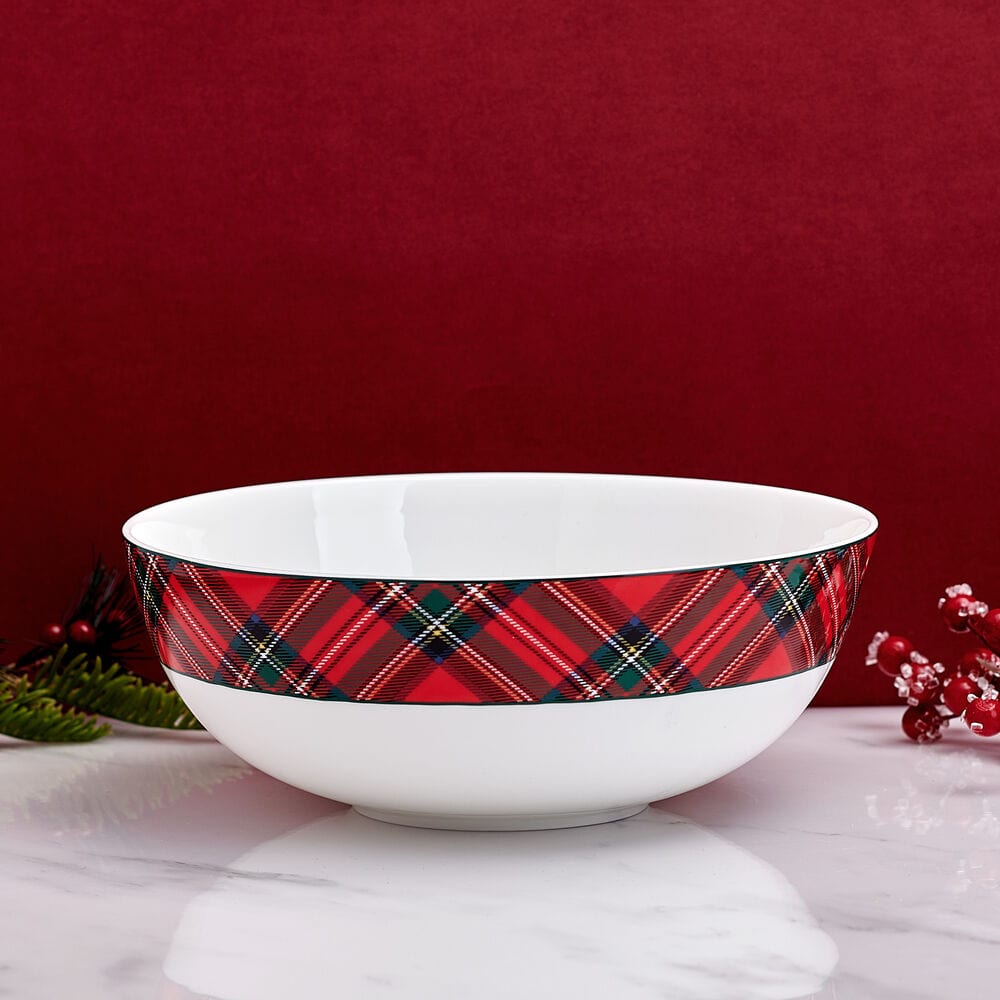 Tartan Red Serve Bowl