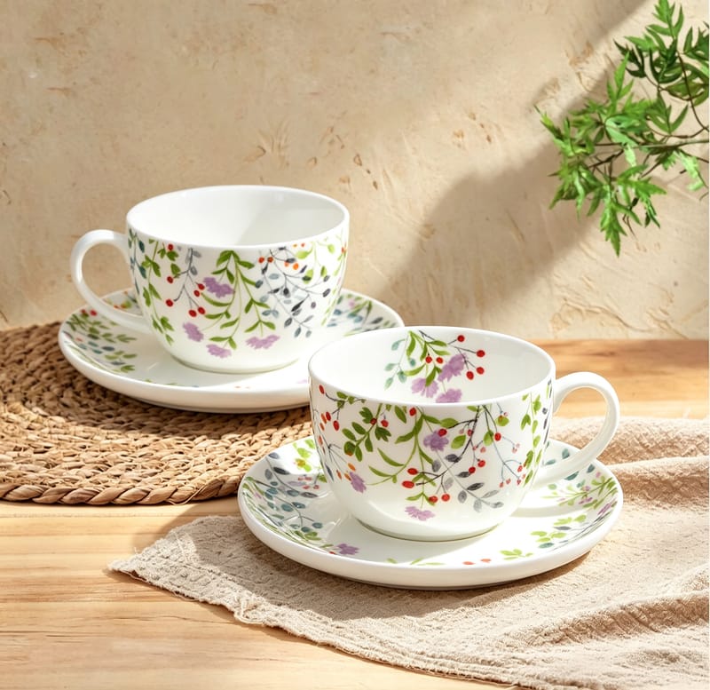 Tivoli Garden Set of 2 Tea Cups and Saucers
