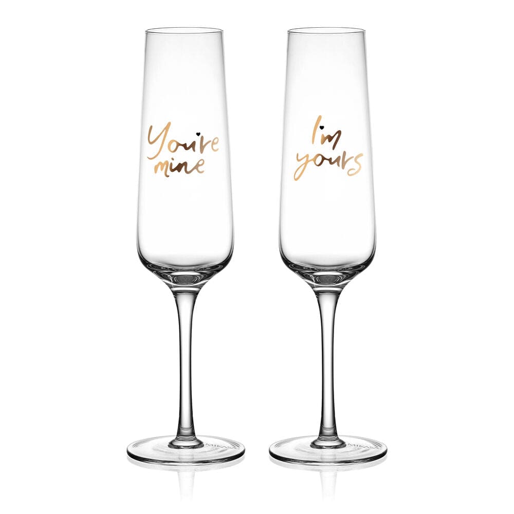 Champagne Flutes  Set of 2 Mine and Yours