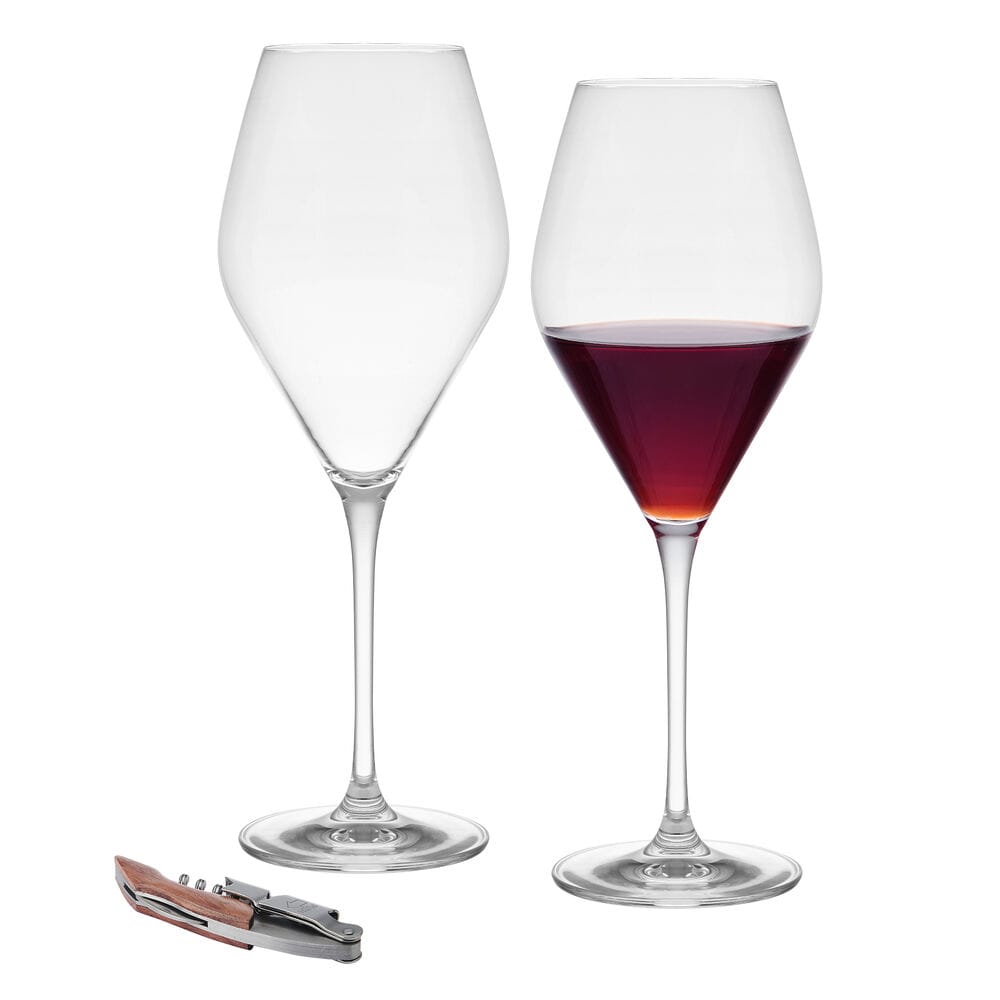 Blythe Set of 2 Wine Glass Boxed Gift Set with Corkscrew