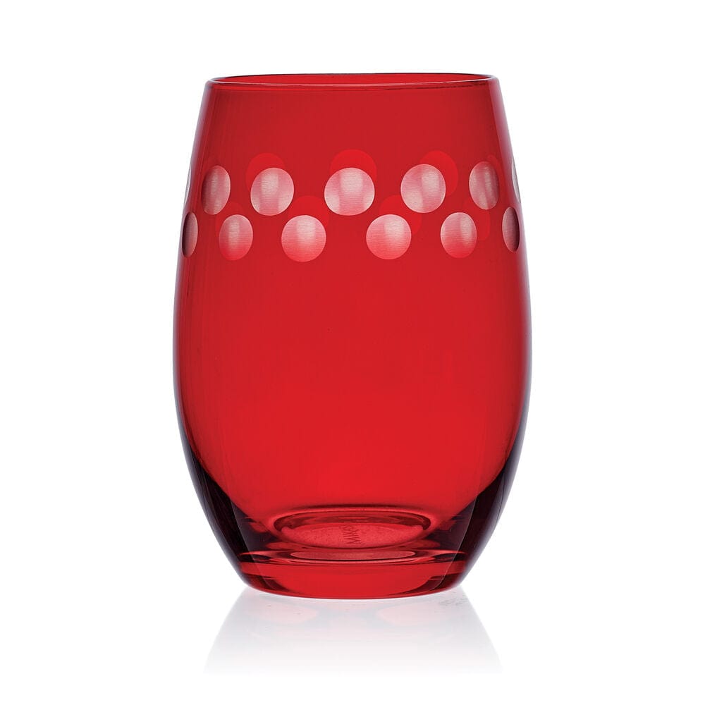 Cheers® Set of 6 Ruby Stemless Wine Glasses