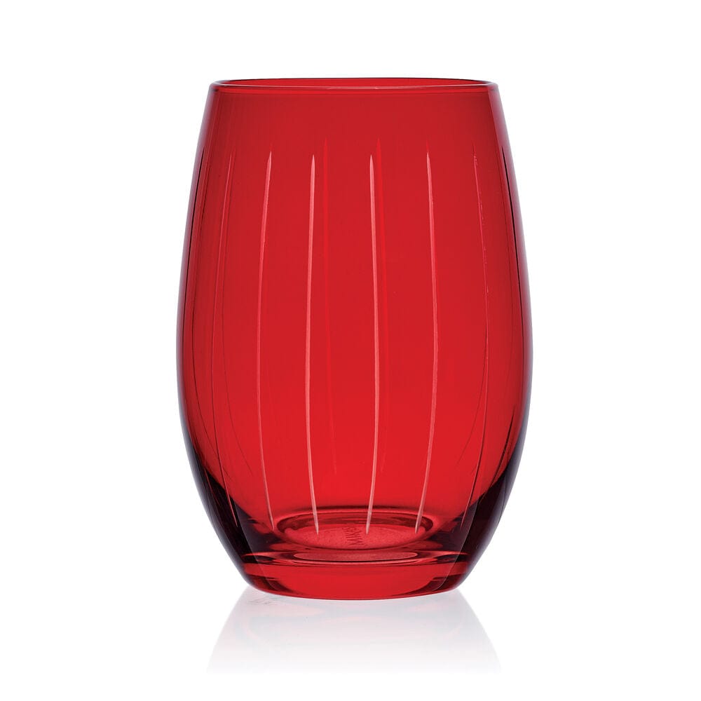 Cheers® Set of 6 Ruby Stemless Wine Glasses