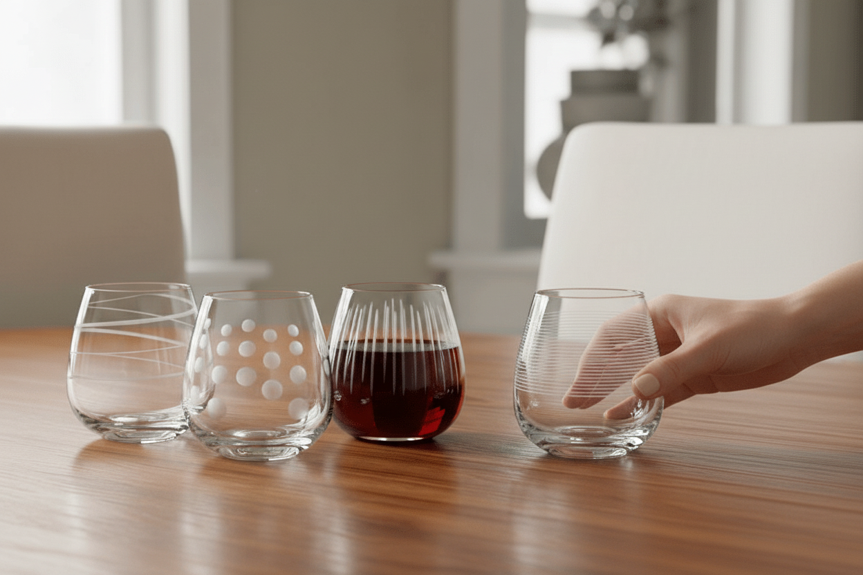 Cheers® Set of 4 Stemless Wine Glasses