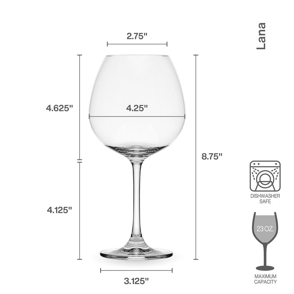 Lana Set of 4 Red Wine Balloon Glasses