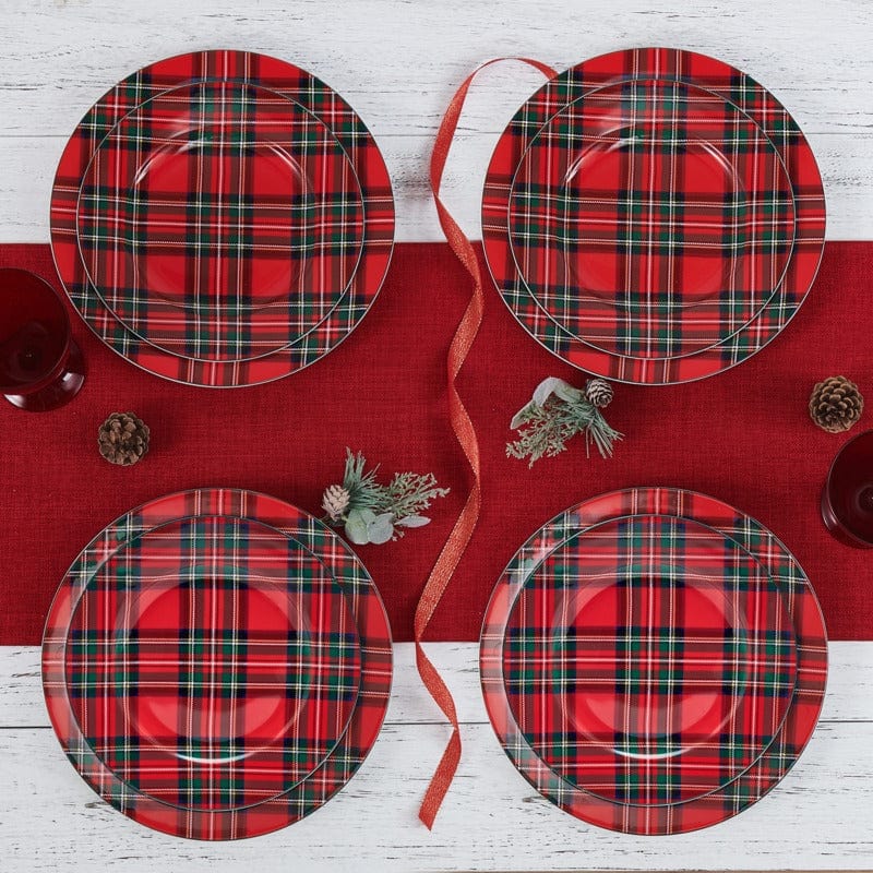 Tartan Red Set of 4 Salad Plates