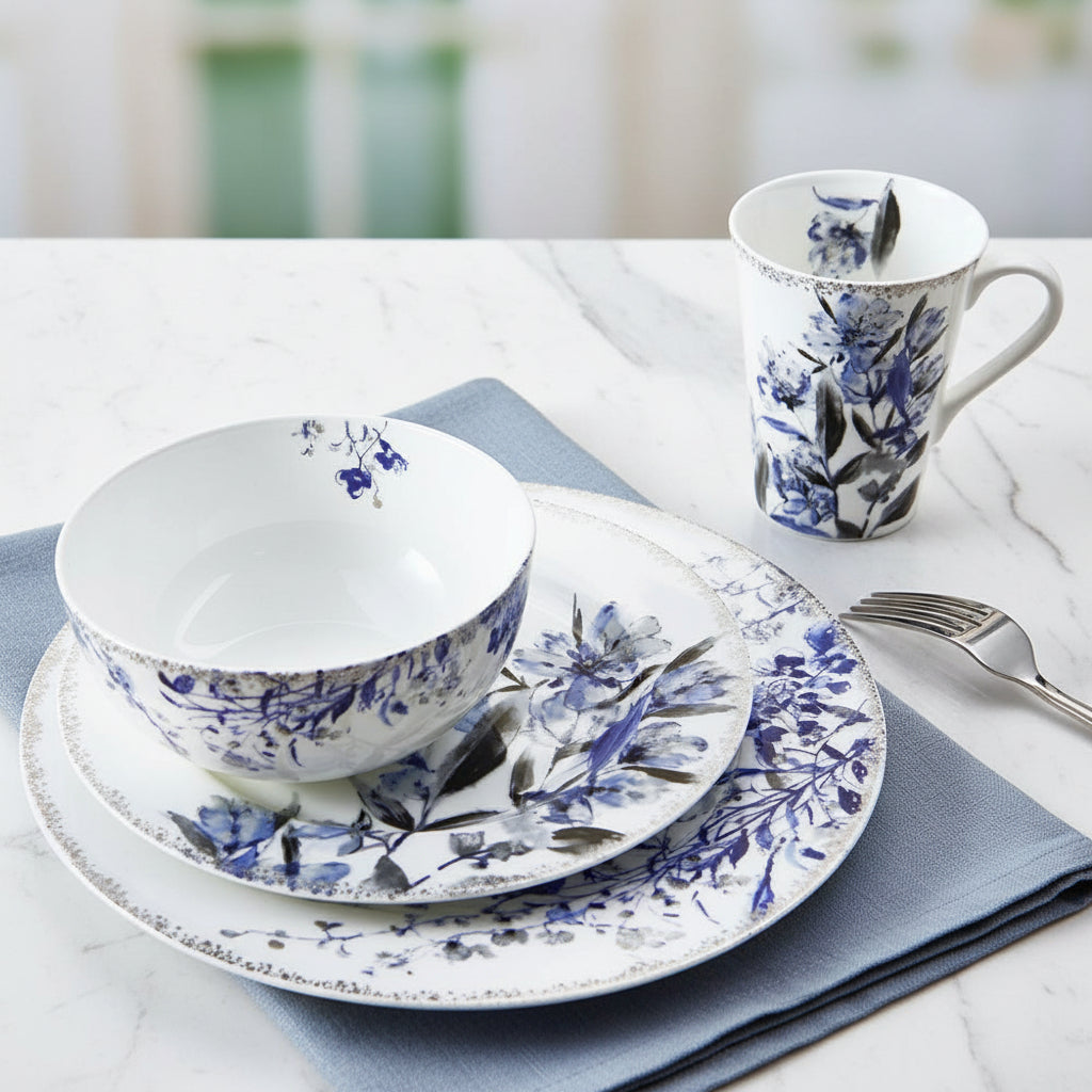 Kaia Platinum Set of 4 Dinner Plates
