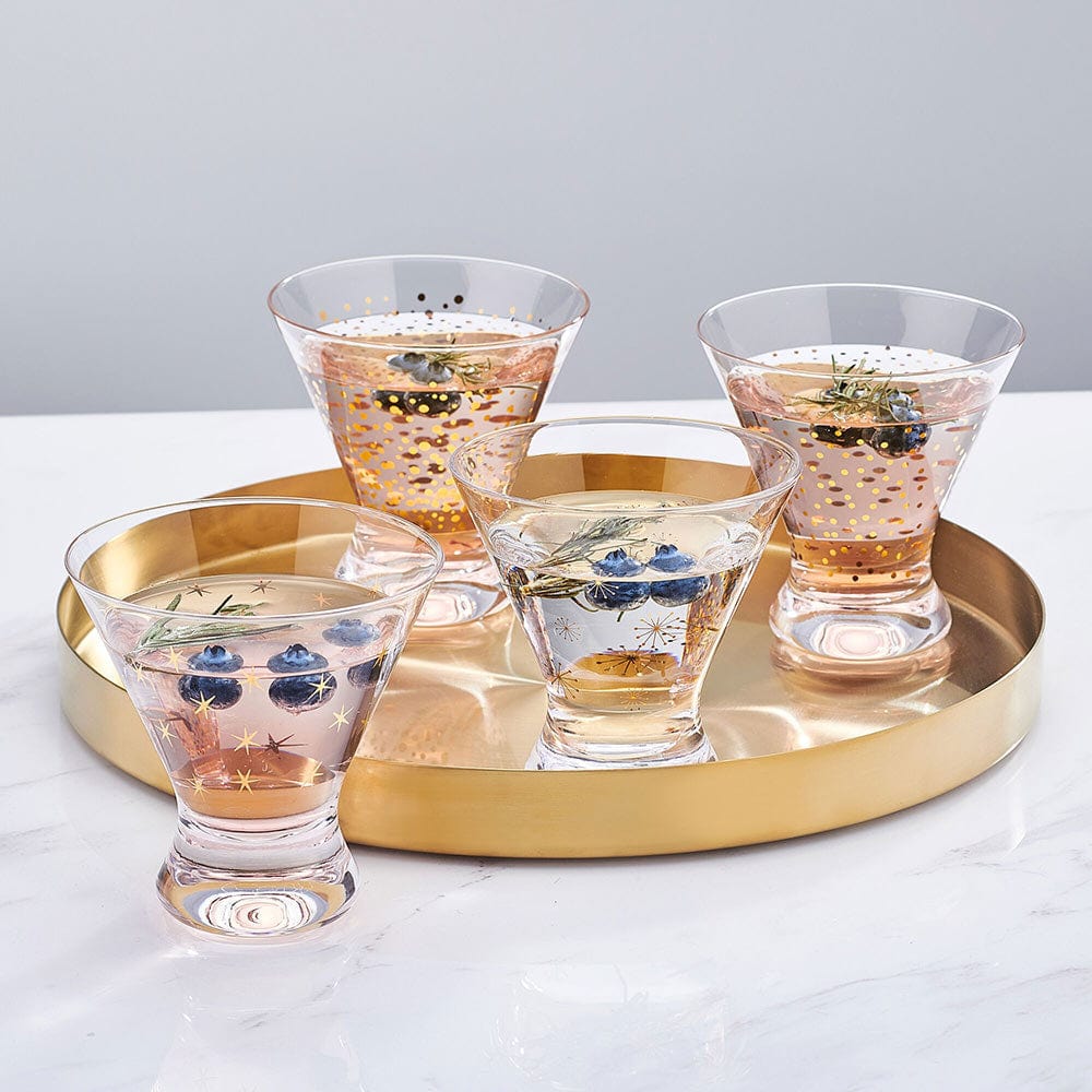 Party Set of 4 Stemless Martini Glasses
