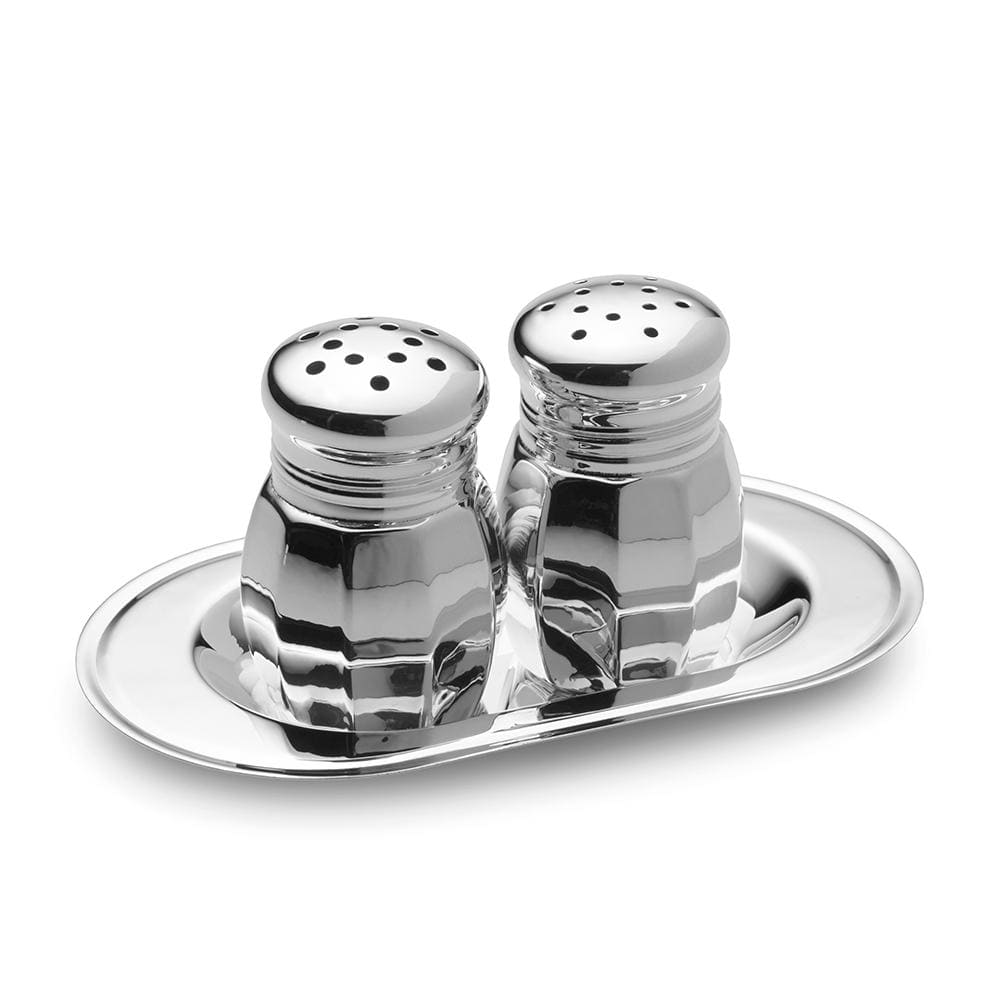 Empire silver Sterling Salt And Pepper Set With Tray