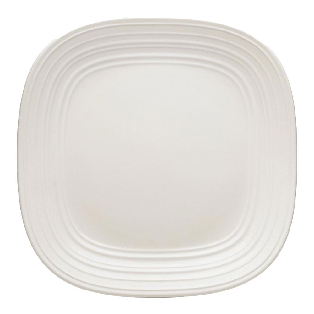 Swirl Square White Dinner Plate