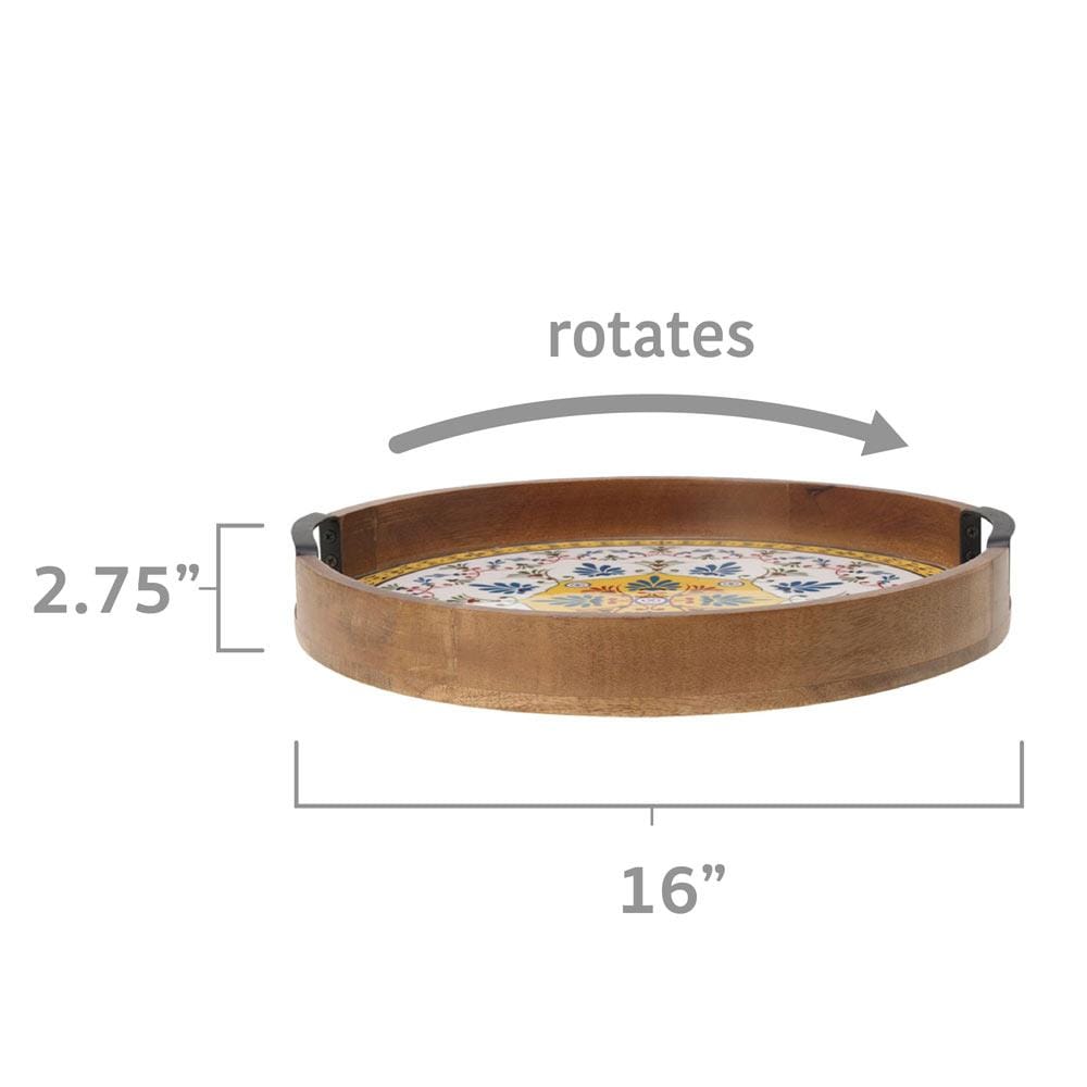 Tile Design Lazy Susan Serve Tray