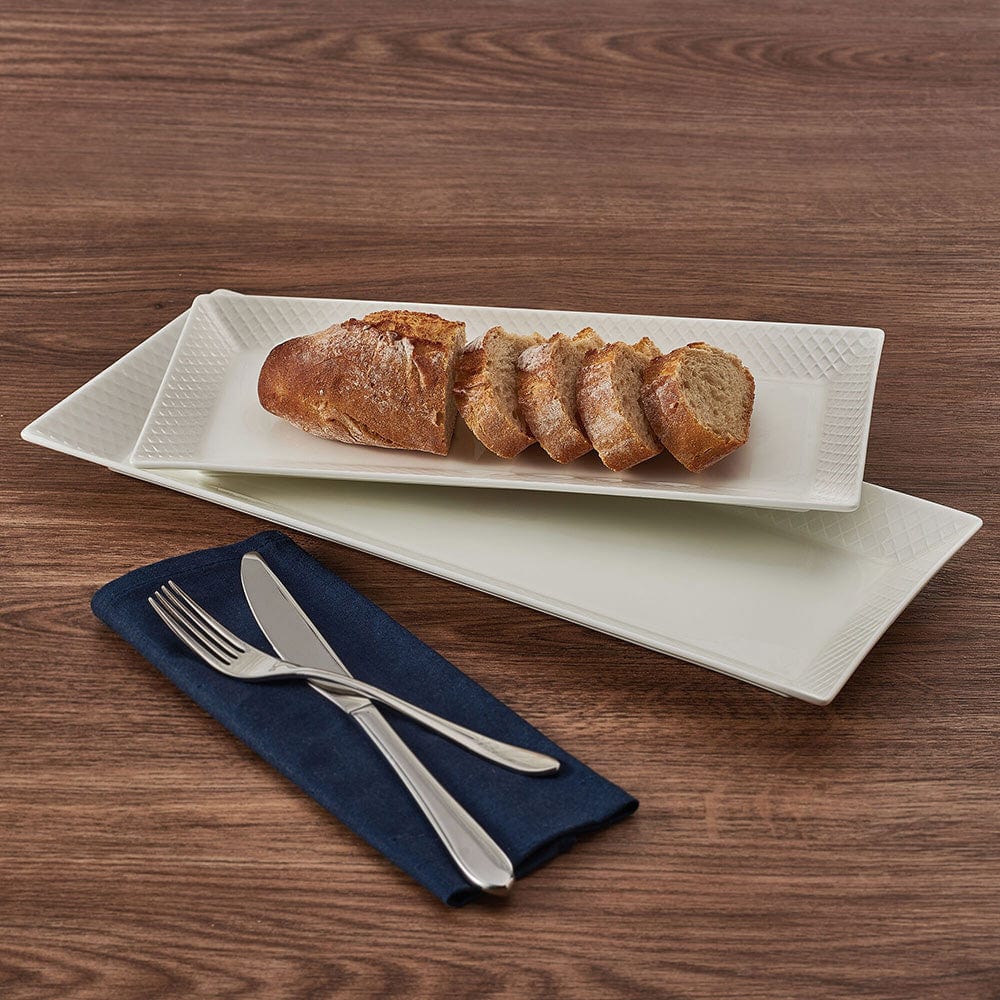 Trellis White Set of 2 Bread Trays