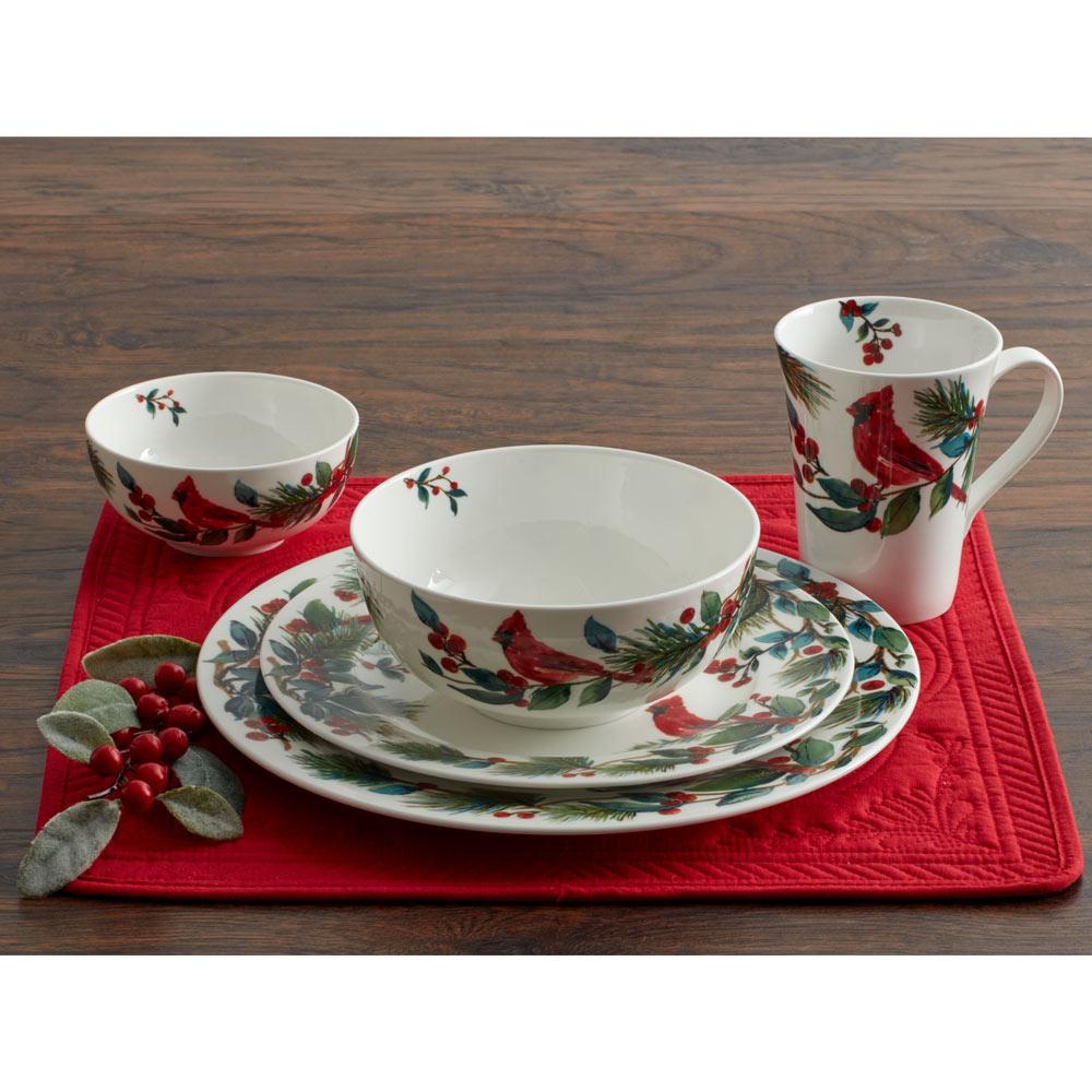Winter Cardinal Set of 4 Fruit Bowls